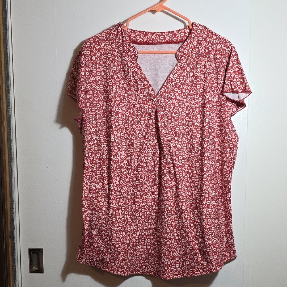 Red Floral Women's Top